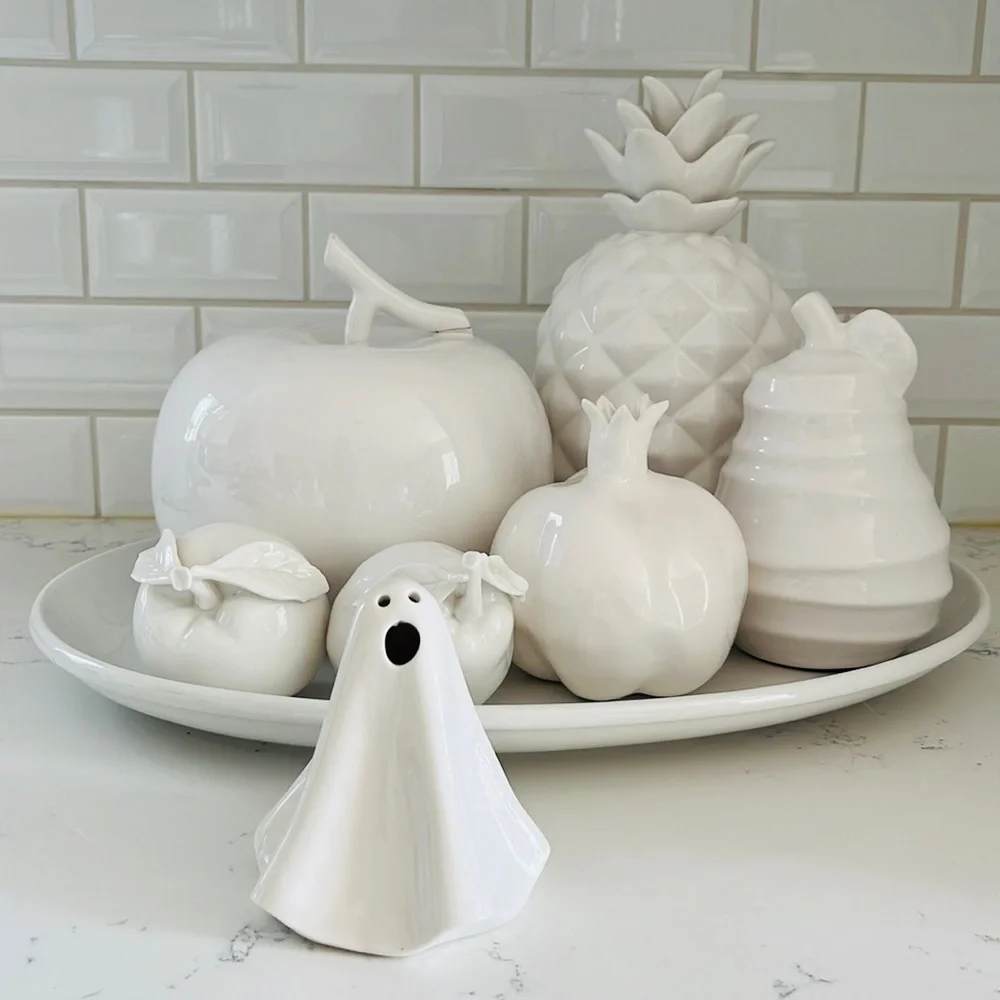 Crate&Barrel Medium LED Ceramic Ghosts